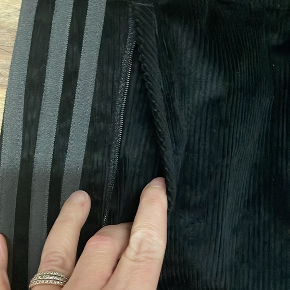 Adidas Originals size small black corduroy side stripe pants - Picture 3 of 12